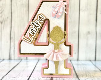 Ballet Birthday 3D Number: Ballerina Party Centerpiece