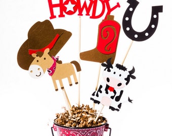 Cowboy Party Centerpiece: Farm Animal Birthday Decor