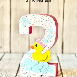 Rubber Duck Birthday Number: Smash Cake Photo Prop