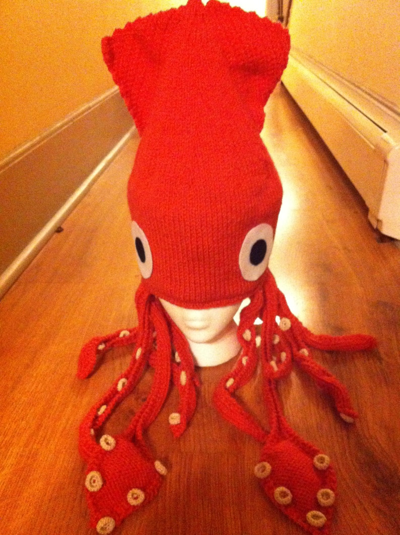 Giant Squid Hat. Knit & Crochet Pattern. Etsy