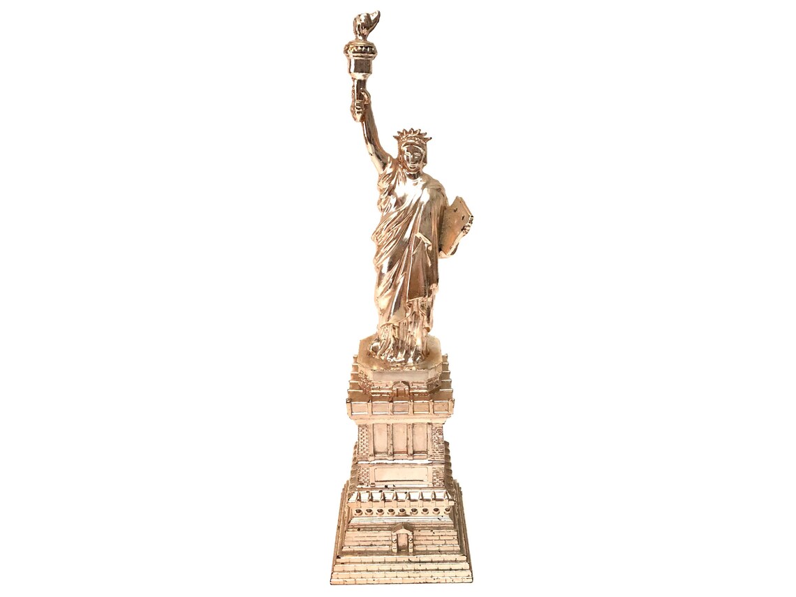 Vintage Gold Statue of Liberty Figurine New York City USA Etsy