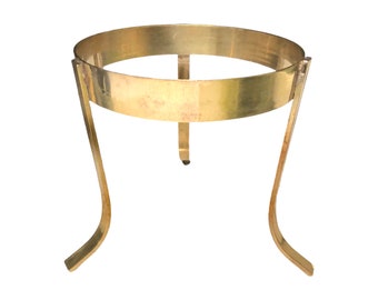 Vintage Round Brass Tripod Footed Stand