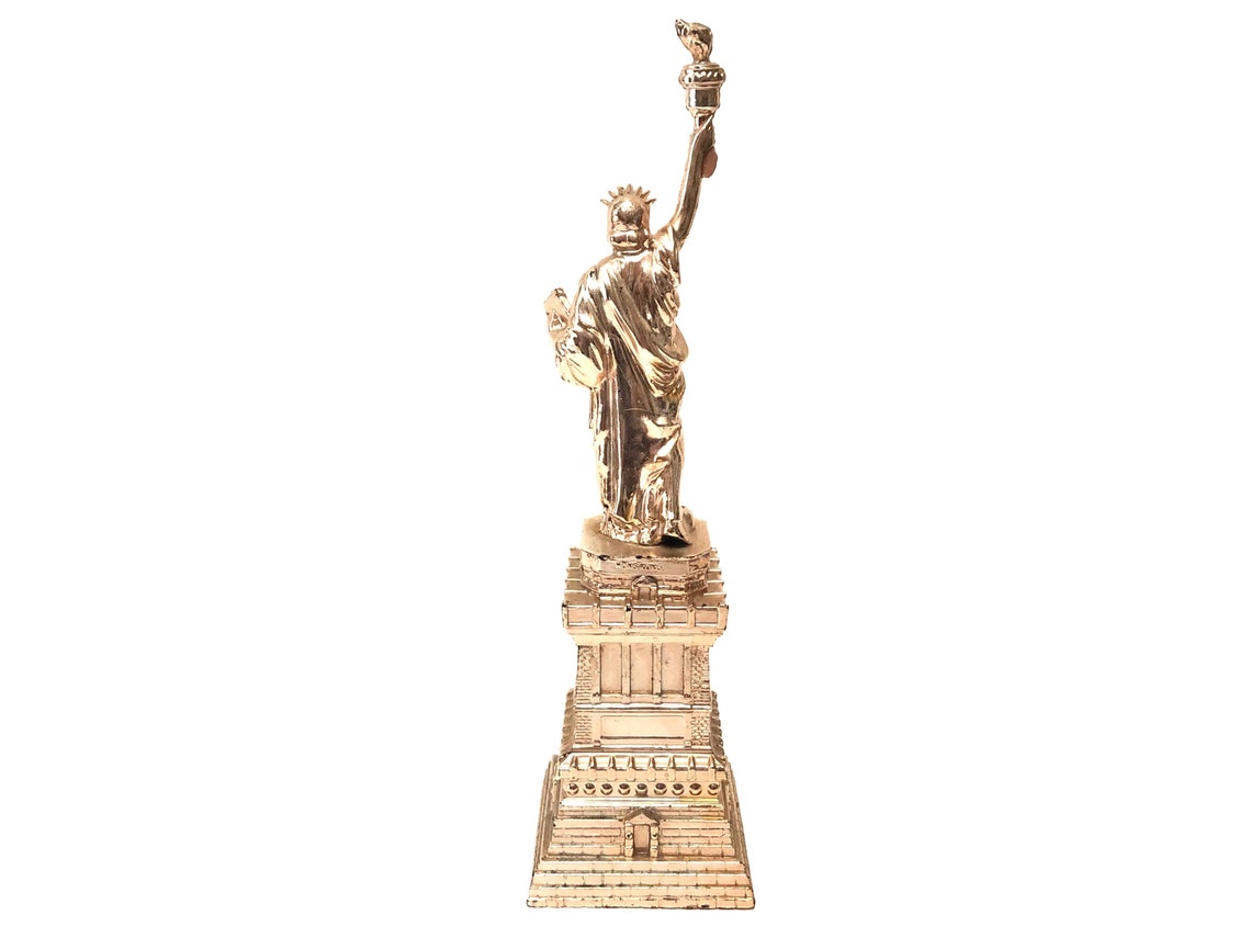 Vintage Gold Statue of Liberty Figurine New York City USA Etsy