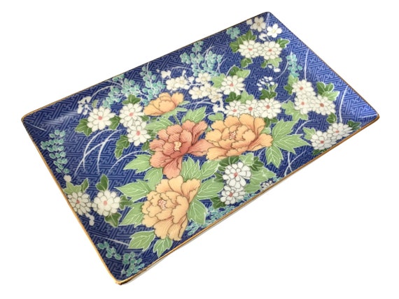 Vintage Floral Jewelry Dish or Catchall Trinket T… - image 1