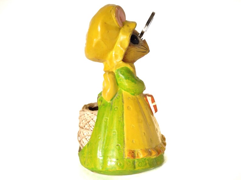 Vintage Mouse String and Scissors Holder Yellow & Green Etsy