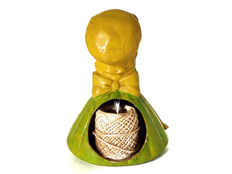 Vintage Mouse String and Scissors Holder Yellow & Green Etsy