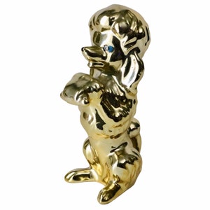 Vintage Gold Ceramic Poodle Figurine