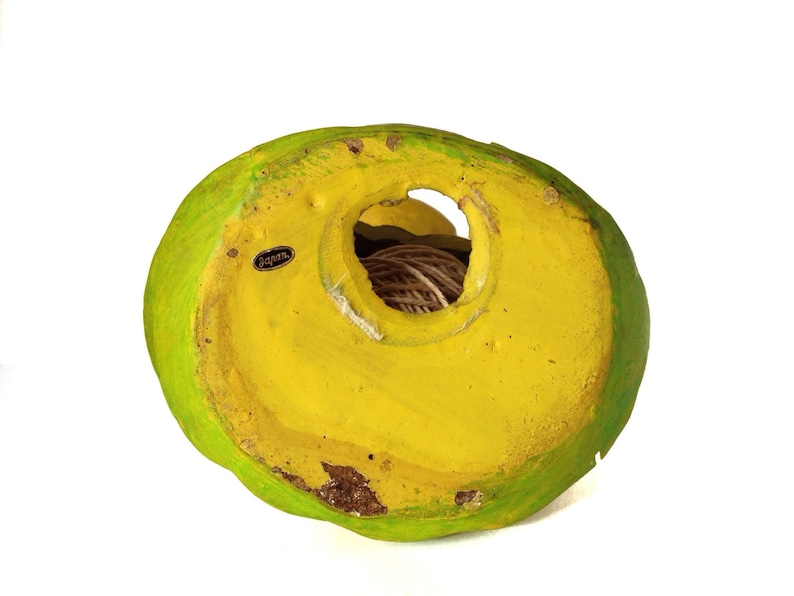 Vintage Mouse String and Scissors Holder Yellow & Green Etsy