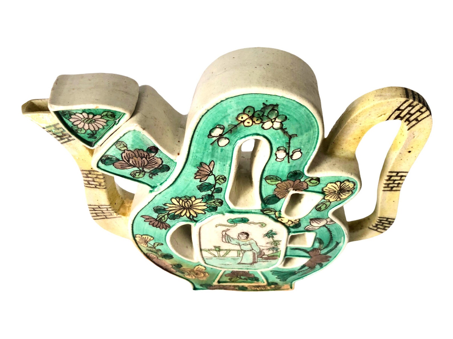 Antique Famille Verte Chinese Puzzle Teapot Asian Chinoiserie Decor Etsy Il 1588xN.4006465562 G84q
