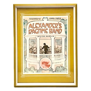 Vintage &quot;Alexander&#39;s Ragtime Band&quot; Framed Print: 17” x 13” Wood Frame, Irving Berlin, Evelyn Ware