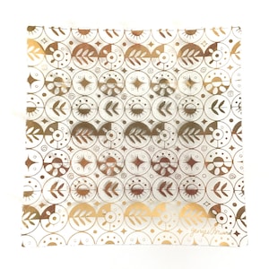 Vintage 8&quot; Georges Briard Forbidden Fruit Plate - Mid Century Metallic Gold Square Plate