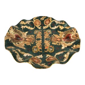 Vintage Asian Satsuma Ruffle Border Decorative Plate