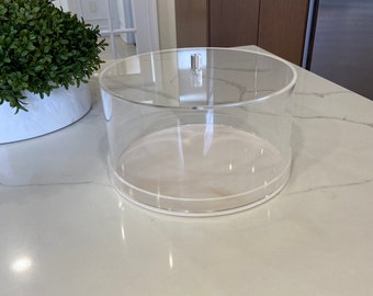 Lucite and marble cake tray with cover