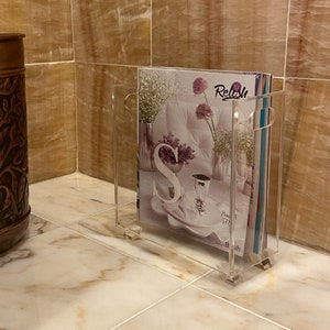 Engraved Lucite Magazine Holder