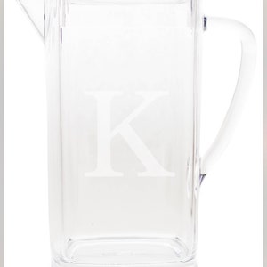 Engraved and Monogrammed Acrylic Pitcher with Cover