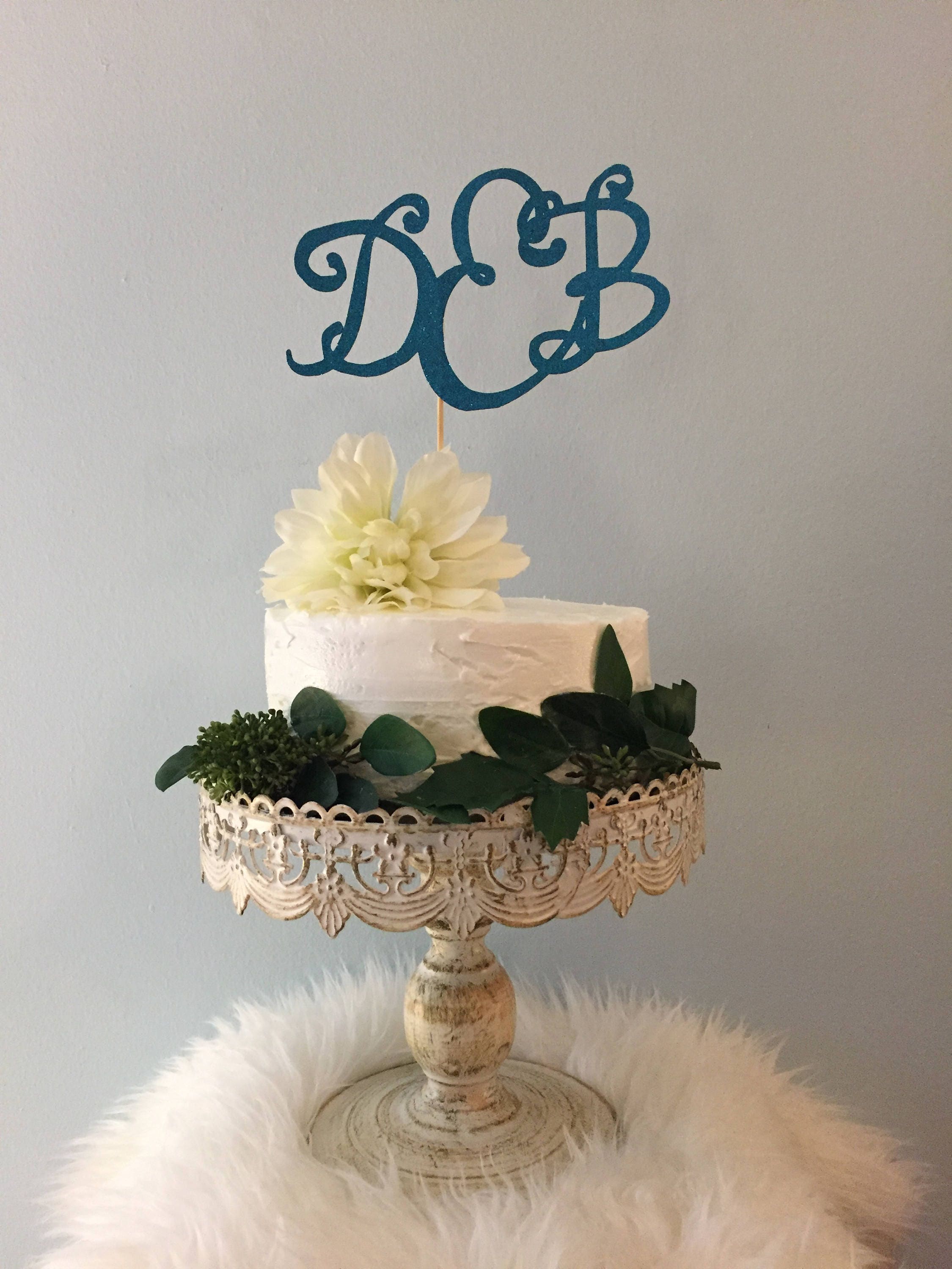 Custom Monogram Cake Topper Etsy