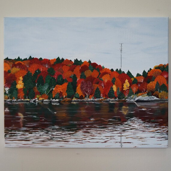 Original Painting Of A New England Bay In Autumn Water Etsy Original Painting Of A New England Bay In Autumn Water Etsy