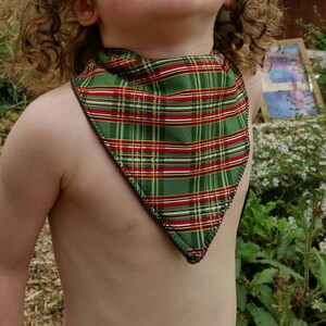 Scottish Highlander Braveheart Baby Bib Custom Plaid Boy Girl Handkerchief Style Bib Kilts