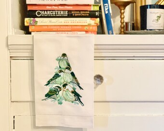 Birds of a Feather Towel - wedding gift, holiday, personalized, gift, housewares, unique, Christmas, partridge tree