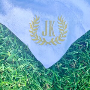 Laurel Crest Monogramed Golf Towel with Clip - microfiber nap fabric, fathers day, gift, men&#39;s or women&#39;s