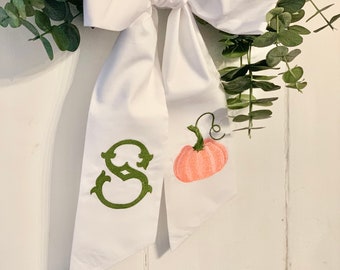 Cinderella Pumpkin Sash - holiday, fall, Halloween, thanksgiving, decoration, door, ribbon