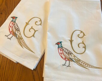 Pheasant Flour Sack Towel - gift, Mother’s Day, hostess, mother in law, fall gatherings, thanksgiving