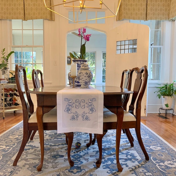 Floral Bunny Quilted Table Runner NCU0NVH279