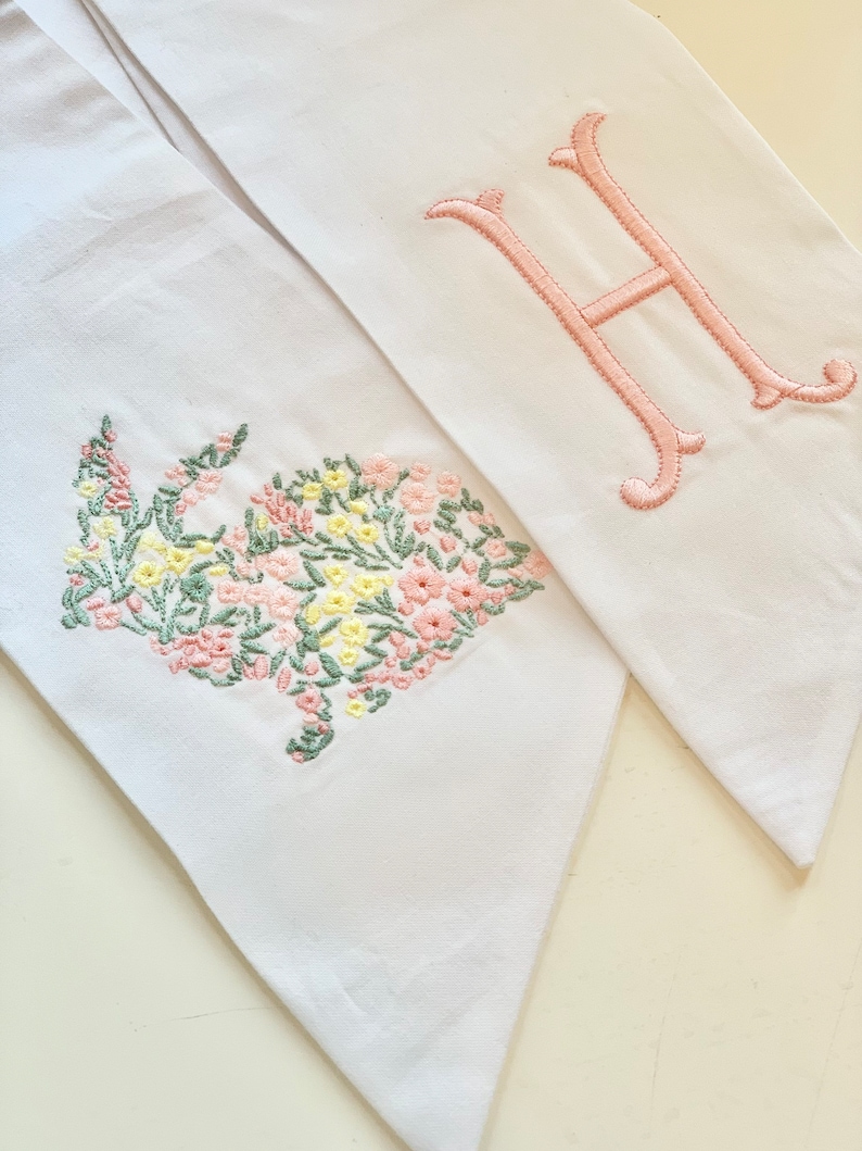 Easter Basket Sash With Floral Bunny Customizable Name and Etsy