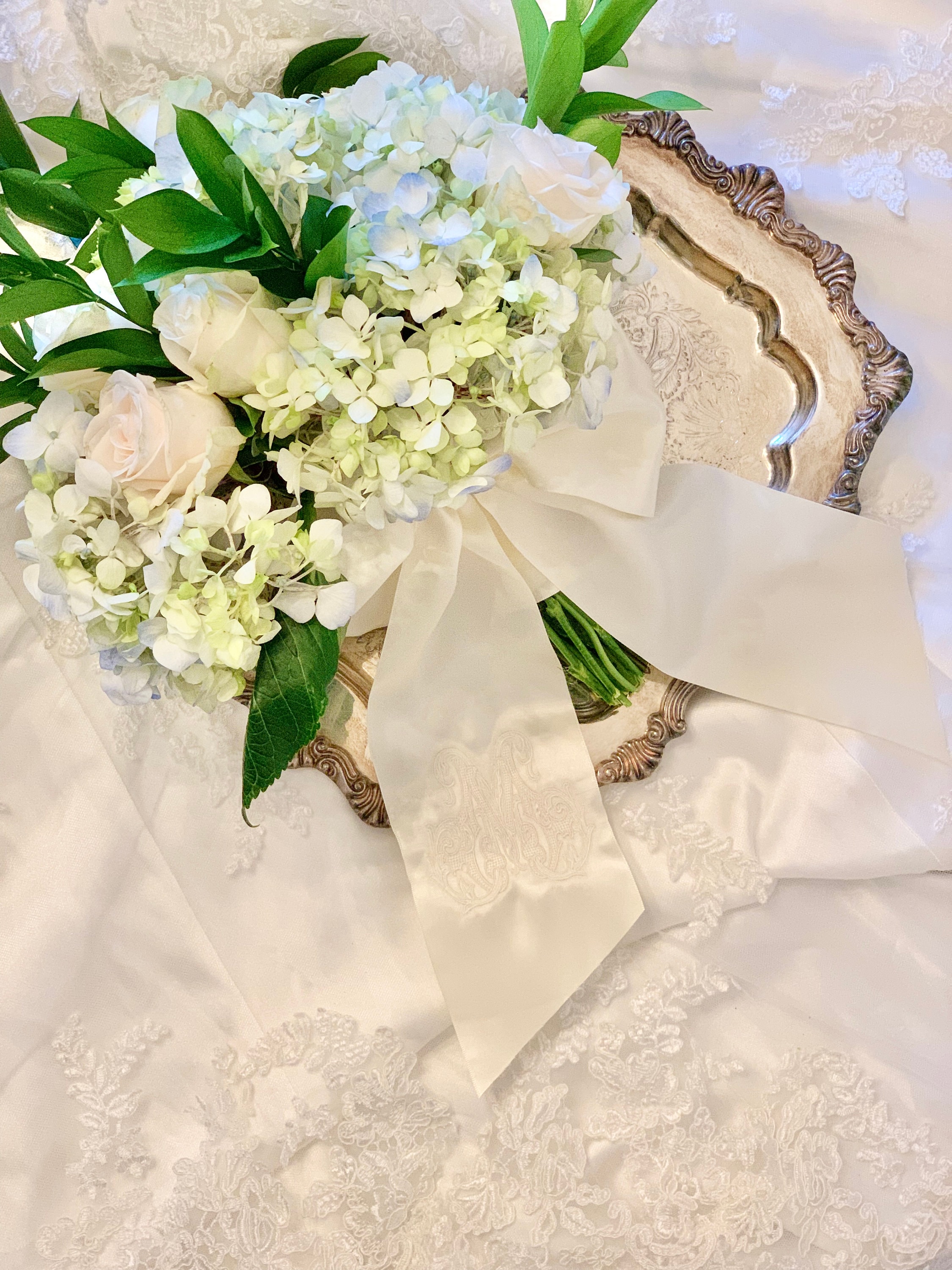 Design Your Wedding Bouquet Holder Custom Embroidered 