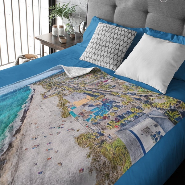 Anna Maria Island Fleece Blanket, Anna Maria Island Gift Throw, Sunny Beach Vacation Holiday Trip Minky Velveteen Blanket