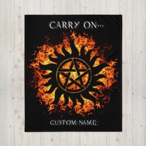 Supernatural Blanket, Personalized Name Throw Blanket, Carry On Anti Possession Fleece Blanket, Supernatural Gifts