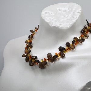 Smoky Quartz and Multi-Shade Citrine Briolette Necklace