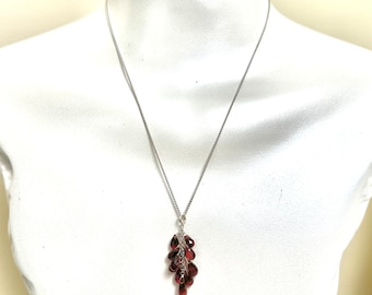 Garnet Pendant January Birthstone Necklace