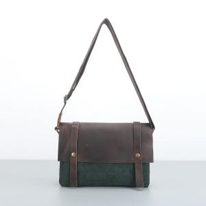 Canvas Messenger Bag -  Green