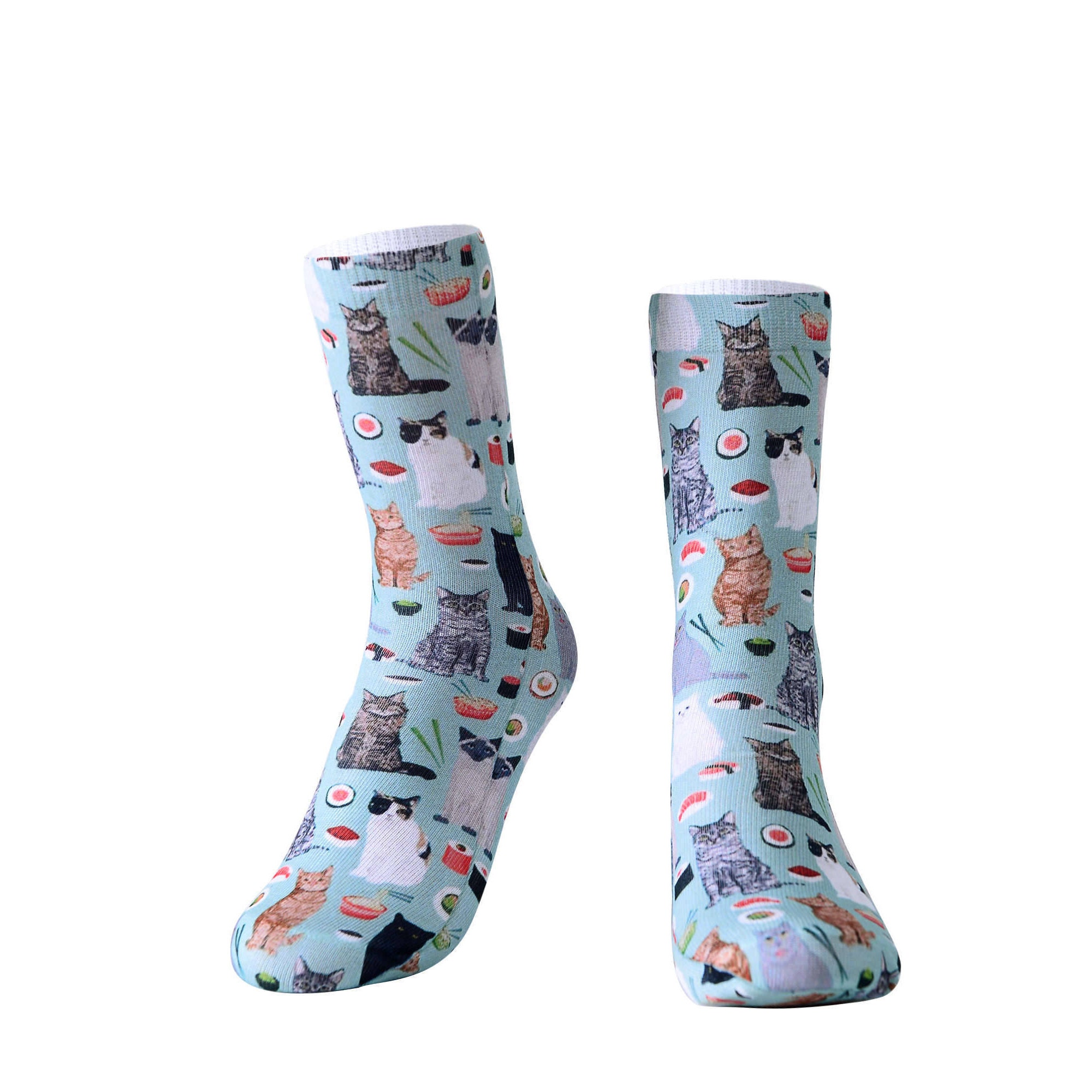 Cat Socks.sushi Socks.socks.balck Cat Socks.white Cat Socks | Etsy