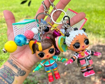 Soccer LOL Doll Keychains – Handmade & One-of-a-Kind! Sports bag charms bag accessories