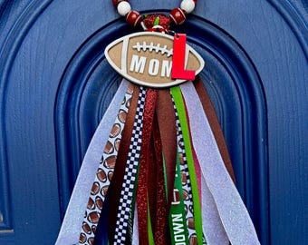 Sports Mom Bag Charm: Handmade Ribbon Tassel Keychain
