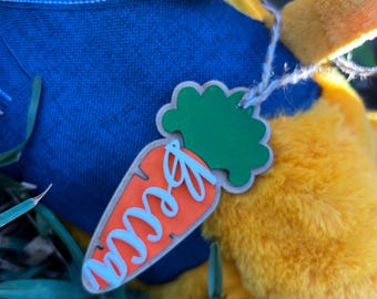 Personalized 3D Carrot Easter Basket Tag – Custom Name Ornament