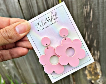 Spring Pastel Flower Dangle Earrings Summer Accessories Jewelry Gifts