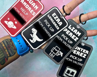 Personalized Backpack Tags Back to School Pick Up Bus Walker Day Care
