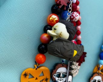 Michael Myers Duck Keychain: Spooky Halloween Bag Charm