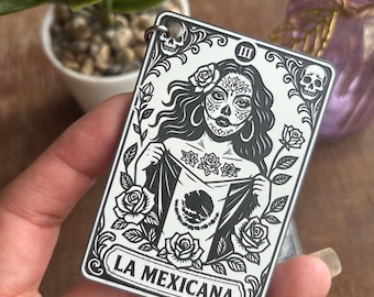 La Mexicana Latina Sugar Skull Skeleton Keychain Funny Accessories Day Of The Dead Mothers Day Gifts For Her Strong Female Hispanic Mexico