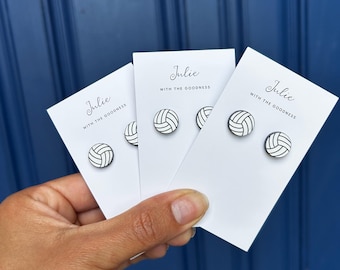Volleyball Stud Earrings: Sporty Team Jewelry Gift