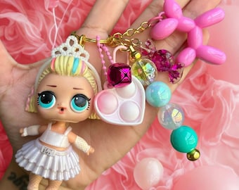 Princess Doll Bag Charm Funky Keychains for Handbags