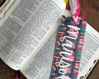 Floral Book Lover Bookmark | Personalized Name Bookmark | Bible Bookmark | Reader Gift | Christian Gift | Custom Bookmark for Her