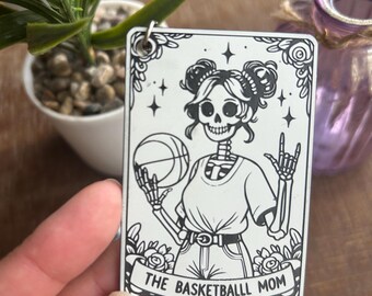 The basketball mom Latina Sugar Skull Skeleton Keychain Funny Accessories Day Of The Dead Mothers Day Gifts For Her sports mom