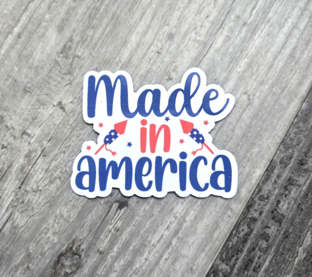 Made in America Sticker: Patriotic Fireworks, USA Vinyl Decal - Etsy