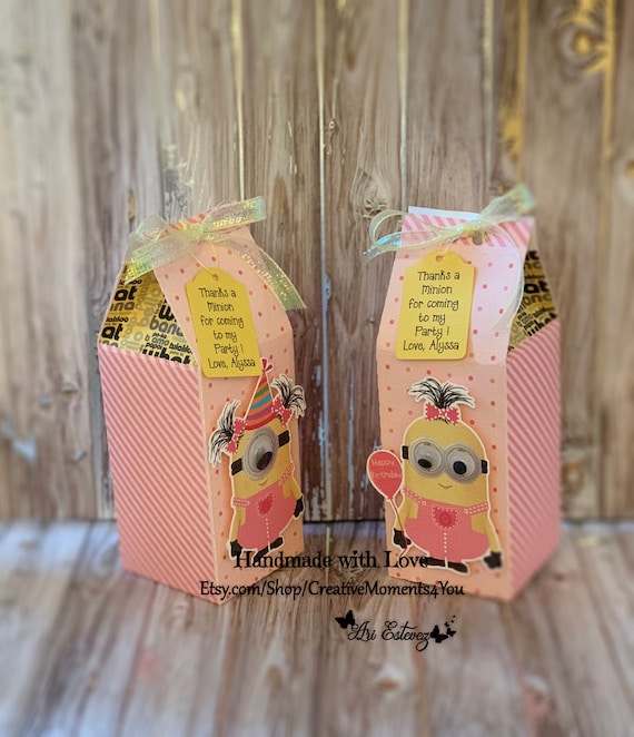 10- Girl Minion Milk Carton Favor/Treat Box Il_570xn