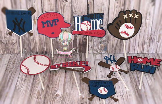 12 Baseball Cupcake Toppers/ Baseball Birthday/ Baseball Party/ All Star Birthday Party Il_570xn