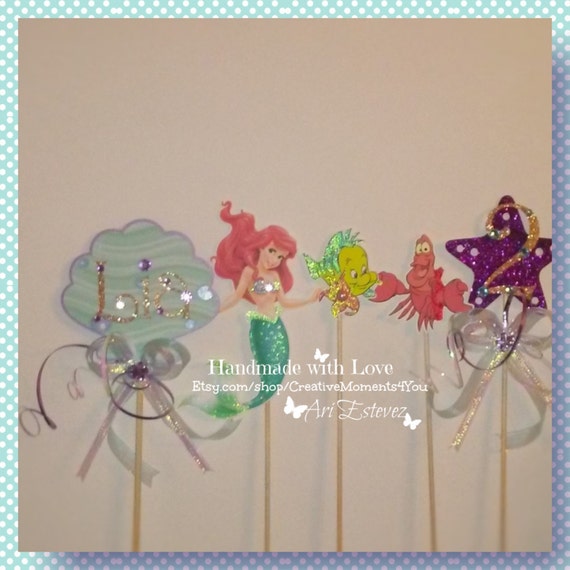 Little Mermaid Ariel Centerpiece Birthday Picks Il_570xn